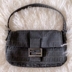 Fendi Zucca Baguette in Black